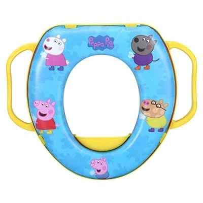 Image of Zawadi Global Peppa Pig Soft Padded Potty Toilet Training Seat with Handles for Toddlers Kids Children, Portable Travel &amp; Easy to Clean