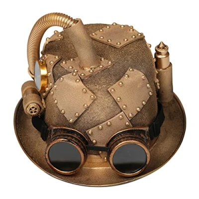 Image of Kingke Steampunk Top Hat For Men With Goggles Gay Bowler Party Costume Carnival Nightclub
