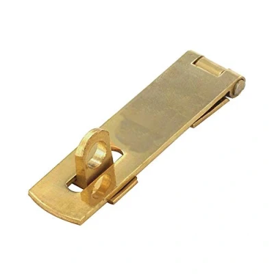 Image of Solid Brass Hasp &amp; Staple for Cupboard/Cabinet Door 1 x 63mm
