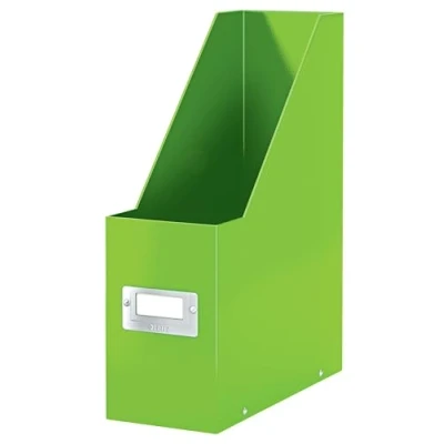 Image of Leitz Magazine File Holder A4, Cardboard Document Storage Box with Label, Foldable, for Home, Office &amp; School, Click and Store Range 60470054 Green
