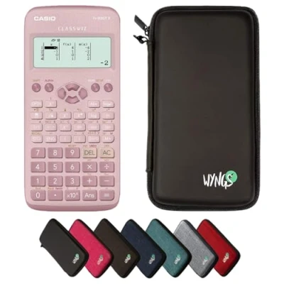 Image of CALCUSO Basic Set: Casio FX 83GT X pink Scientific Calculator + WYNGS Protective Case Black Extended Warranty