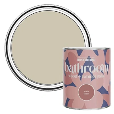 Image of Rust Oleum Grey Moisture Resistant Bathroom Wood and Cabinet Paint in Satin Finish Silver Sage 750ml