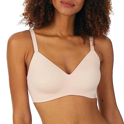 Image of DKNY Women&#039;s Active Comfort Sports Bra, Light Impact, Blush, 38D