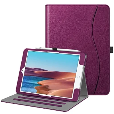 Image of FINTIE Case for iPad 9th / 8th 7th Generation (2021/2020/2019) 10.2 Inch [Corner Protection] Multi Angle Viewing Stand Cover with Pocket &amp; Pencil Holder, Auto Wake Sleep, Purple