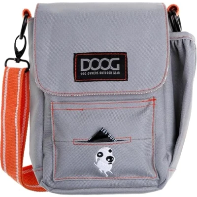 Image of DOOG Large Shoulder Bag with Waterproof Lining, Waterbottle/Tennis Ball Holder, and Waste grey orange (SB01)