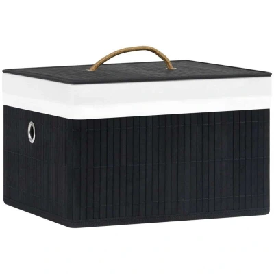 Image of vidaXL Bamboo Storage Boxes 4 pcs Black