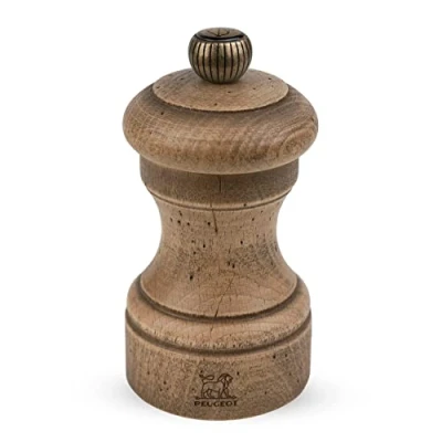 Image of PEUGEOT Bistro 10 cm Pepper Mill Classic Grind System Made with PEFC Certified Wood Lifetime Guaranteed Mechanism in France Antique Colour