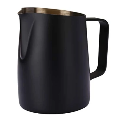 Image of Dianoo Espresso Steaming Pitcher, Milk Frothing Pitcher Stainless Steel, Coffee Latte Art Cup 420ML Black