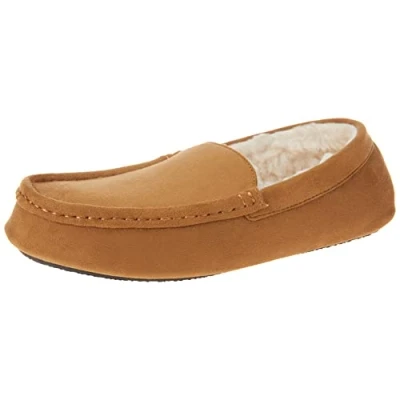 Image of Amazon Essentials Men&#039;s Moccasin Slipper, Camel Microsuede, 6 UK