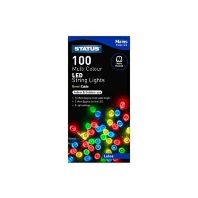 Image of Status Lulea 100 Multi Coloured LED Indoor/Outdoor Mains Powered String Festive Lights