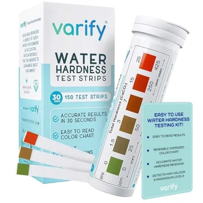Image of Premium Water Hardness Test Kit Fast and Accurate Hard Quality Testing Strips for Softener Dishwasher Well Spa Pool, etc. 0 425 ppm Calcium Magnesium Total (150 Strips)
