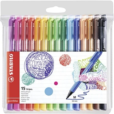 Image of Fineliner STABILO pointMax Pack of 15 Assorted Colours