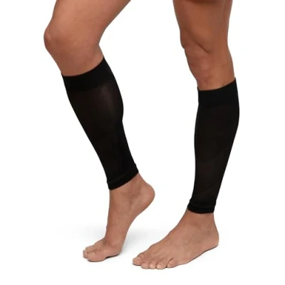 Image of DANISH ENDURANCE Graduated Calf Compression Sleeves 21 26 mmHG for Men &amp; Women, Solid Black, Small