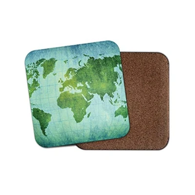 Image of 1 x Vintage World Map Coaster Geography Student Teacher Europe UK Fun #15222