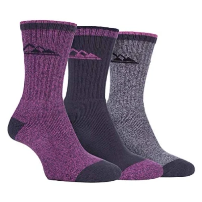 Image of Storm Bloc 3 Pairs Ladies Padded Sole Lightweight Breathable Summer Hiking Socks with Arch Support (4 8 uk, SBLS032CHA)
