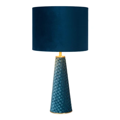 Image of Extravaganza Velvet Retro Table Lamp Ø 25cm 1xE27 Turquoise