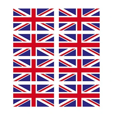 Image of 8 x Glossy Vinyl Stickers Union Jack Small Flag 2.5cm 25mm Bike Helmet #0064E (As Shown.)