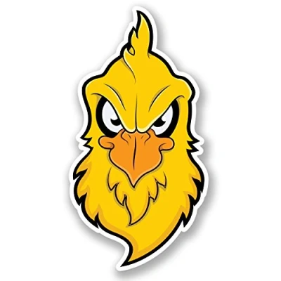 Image of 2 x Angry Chicken Head Vinyl Sticker Bike Laptop Helmet Car Hen Gift #4641 (5.3cm Wide 10cm Tall)