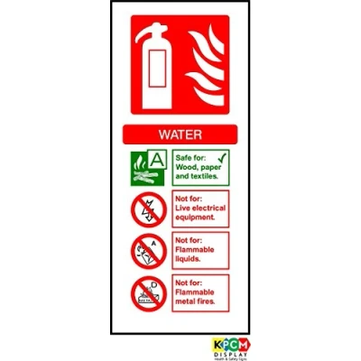 Image of Fire I.D Water Sign Self Adhesive Sticker 200mm x 80mm