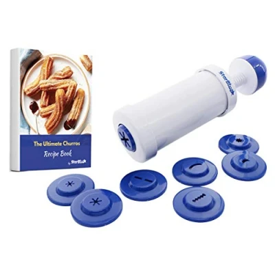Image of StarBlue Churrera Churro Maker with FREE Recipe e Book Easy Piping Nozzle Tool for Deep Fry in 8 Difference Shapes