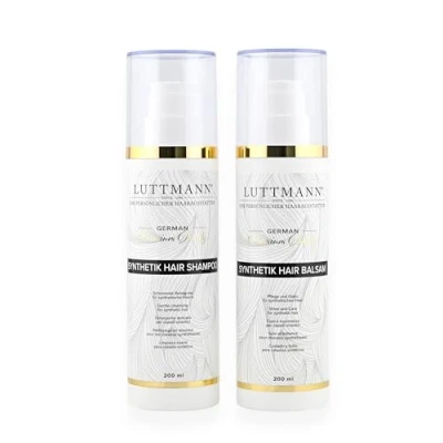 Image of LUTTMANN Synthetic Hair Shampoo &amp; Balsam Care Set German Premium Quality for 2x200 ml Ultimate Wig