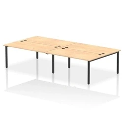 Image of Impulse Bench B2B 4 Person 1600 Black Frame Office Desk Maple