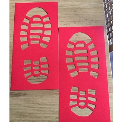 Image of Night Before CHRISTMAS Pair of SANTA Footprints STENCIL 2 Pack FATHER FOOTPRINT REUSEABLE NEW