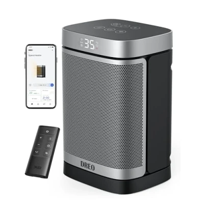 Image of Dreo 1500W Smart Space Heaters for Indoor Use, Portable Heater with 70Oscillation, WiFi Alexa &amp; Google Assistant Electric Heater, Thermostat Remote, Safety Small Office Home