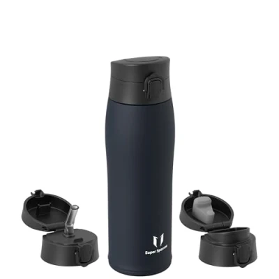 Image of Super Sparrow Water Bottle Stainless Steel 18/8 Travel Mug 750ml Insulated Metal BPA Free Leakproof Drinks