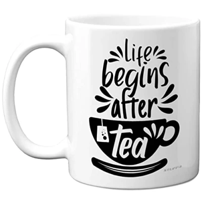 Image of Tea Gifts Life Begins After Dad Birthday Mug Present from Son Daughter, Fathers Day Gifts, Christmas Mug, Secret Santa Gift, 11oz Ceramic Dishwasher Safe Coffee Mugs Cup