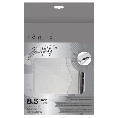 Image of Tonic Studios Paper Cutter Tool Tim Holtz Trimmer, Small 8.5&quot;, White.