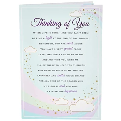 Image of Regal Publishing Heartfelt Wishes Sentimental Card Thinking of You 9 x 6 inches, C80705