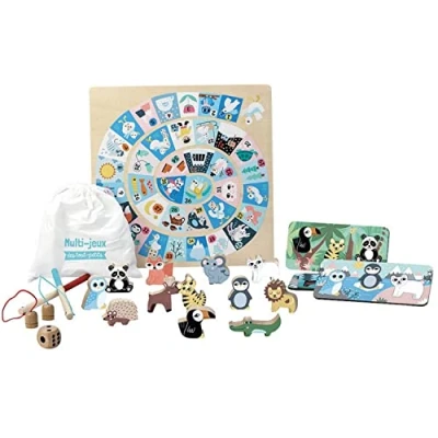 Image of Vilac VIL8566 Jeux Tout Petits Michelle Carlslund À partir de 2 ans 8566 Animal,Elephant Multi Childrens Games, Multicolored, Large