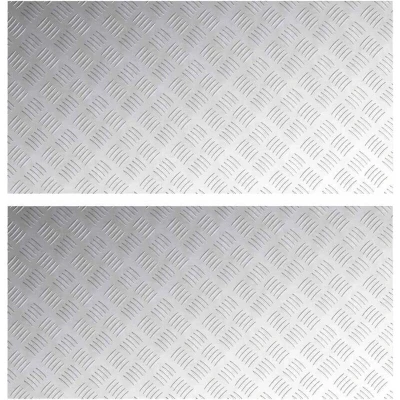 Image of vidaXL Aluminum Checker Plates 2 pcs Anti Slip 100x50 cm