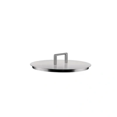 Image of Alessi Convivio DC200/20 Design Lid, 18/10 Stainless Steel, with Steel Knob and PVD Coating, 20 cm, Mat
