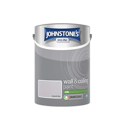Image of Johnstone&#039;s Wall and Ceiling Paint Silk Interior High Sheen Suitable for Walls Ceilings Moonlit Sky 5 L