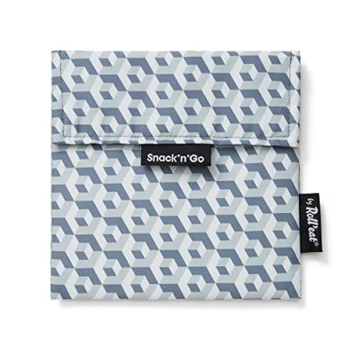 Image of Roll&#039;eat ® Reusable Snack Bag Kids Snacks Container Eco Friendly Food for Storage Black Holder Snack&#039;n&#039;Go Tiles