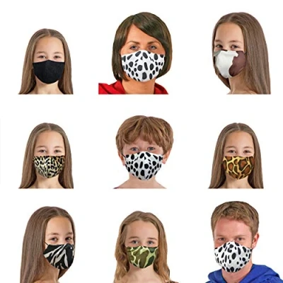 Image of 3 Layer Leopard print Face Mask/Reusable covering for Childen and Adults Small