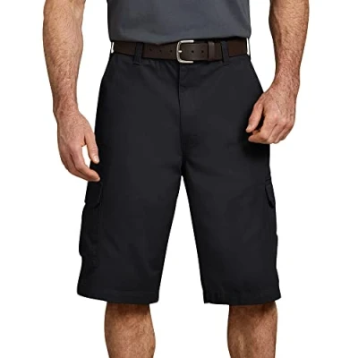 Image of Dickies Men&#039;s 13&quot; Loose Fit Twill Cargo Short Big, Black, 36