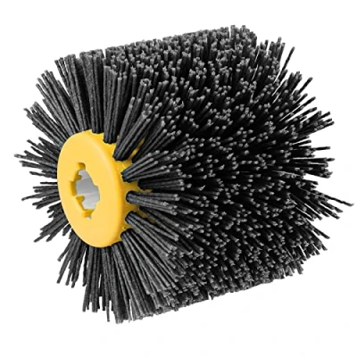 Image of Shineboc Sanding Brushes 120 Grit, 120x100mm Abrasive Brushes, Polishing Brush for Woodworking, Grit Nylon Bristle Satin Finishing Machine Wire Drawing Wheel