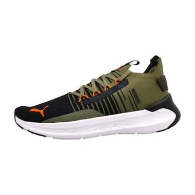 Image of PUMA Unisex SOFTRIDE Symmetry FUZION Road Running Shoe, Olive Black Flame Flicker, 4.5 UK