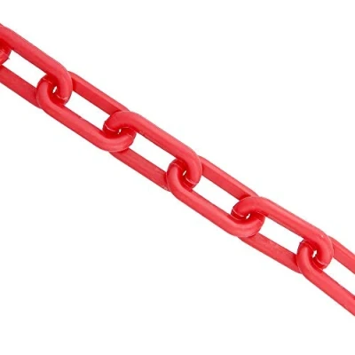 Image of 5m x 6mm Plastic Barrier Chain Link Warning Safety Decorative Garden Red