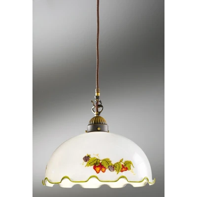 Image of Nonna Cottage Style Glass Dome Pendant Light Matt Antique Brass, 1x E27