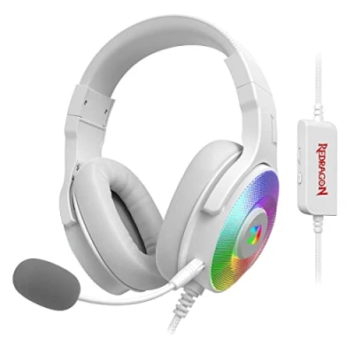 Image of Redragon H350 Wired Gaming Headset for PC/PS4/XBOX One/NS, RGB with 50MM Driver, Surround Sound &amp; HD Microphone, Overear Headphones Computer, Laptop