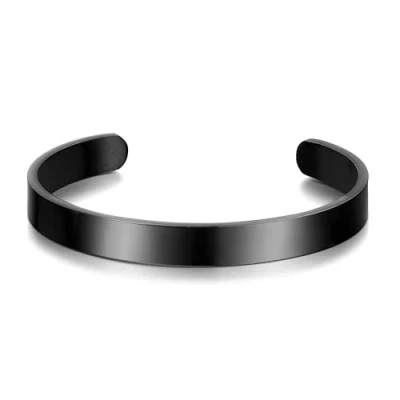 Image of Philip Jones Men&#039;s Black Stainless Steel Cuff Bracelet