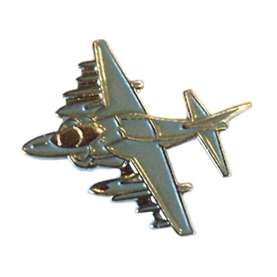 Image of Hawker Harrier VTOL RAF Military Jet Aircraft Metal Enamel Badge Brooch