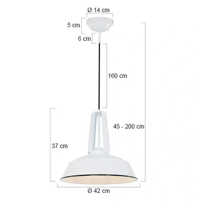 Image of Eden Dome Pendant Ceiling Lights White Shiny, Black Matt