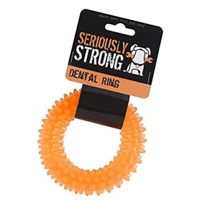 Image of Petface (Seriously Strong by Petface) Dental Ring Dog Toy, Orange