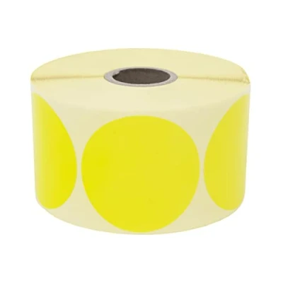 Image of Prolac Marking Dots Pack of 1000 Colourful Adhesive on Roll, 50 x mm, Yellow, Glue Dots, Self Adhesive, Round Stickers, Perfect for Office Labeling, Stickers