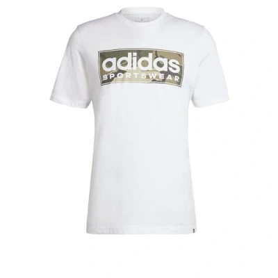 Image of adidas Sportswear Print Tshirt, Men&#039;s, Size: Small, White